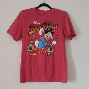 Disney‎ Duck Tales Graphic Tee Red Donald Scrooge McDuck Size S Casual Vacation